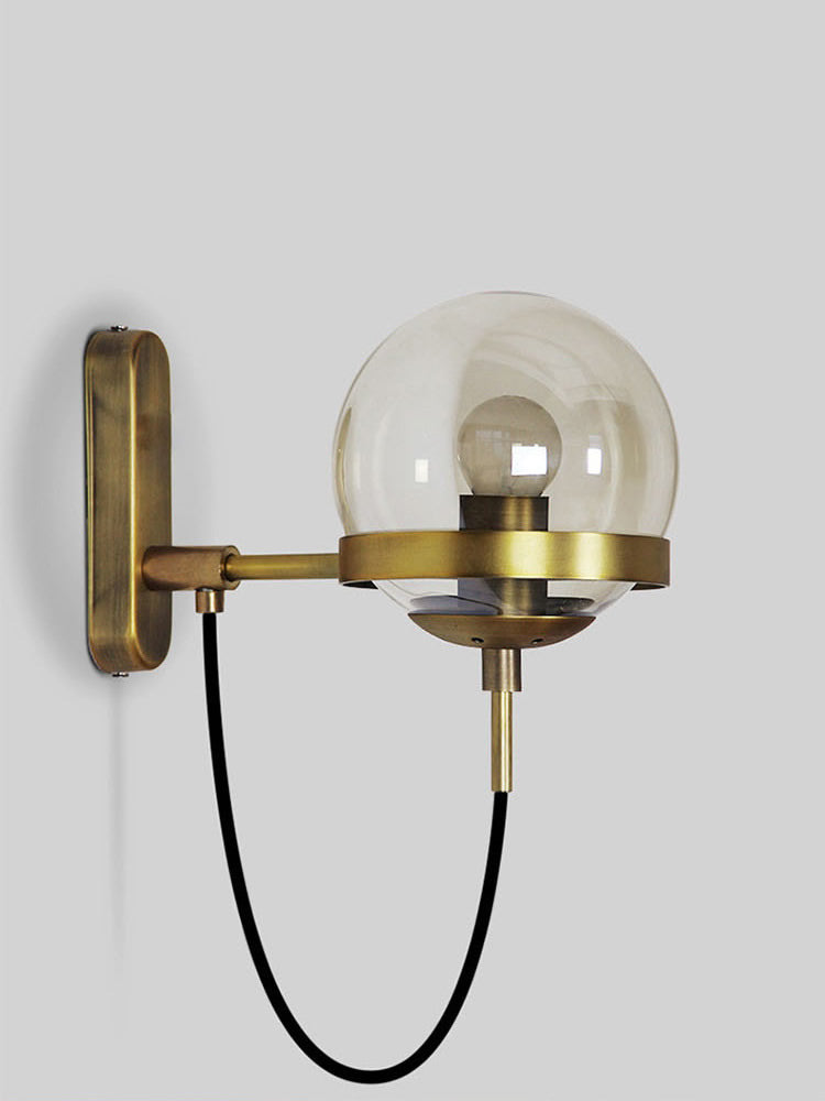 Globe Aura Brass Wall Light