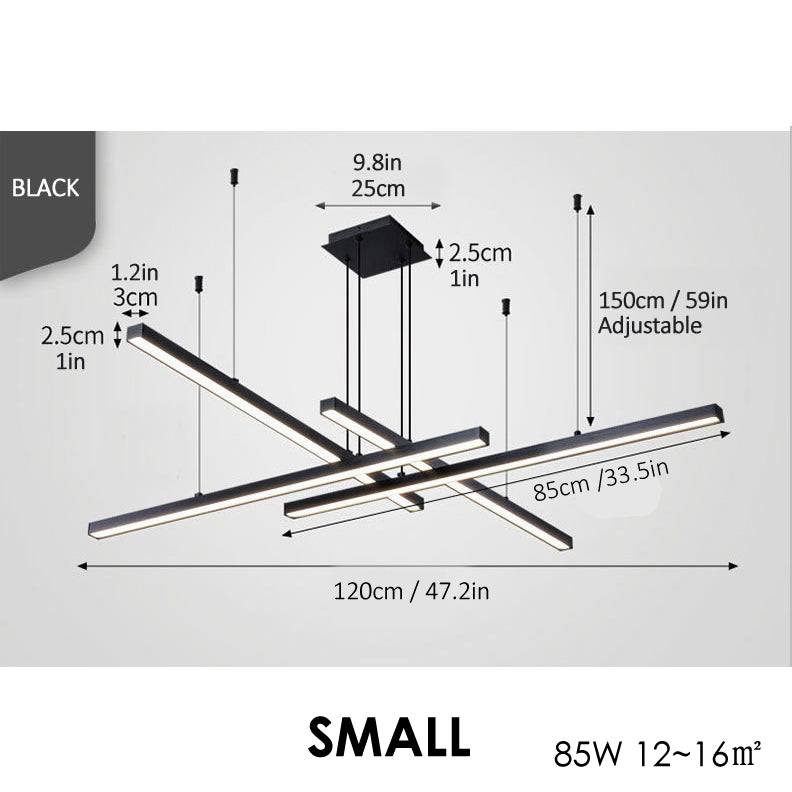 Cross Linear Chandelier