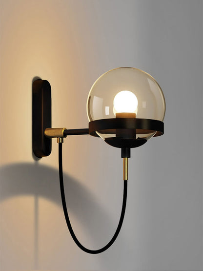 Globe Aura Brass Wall Light