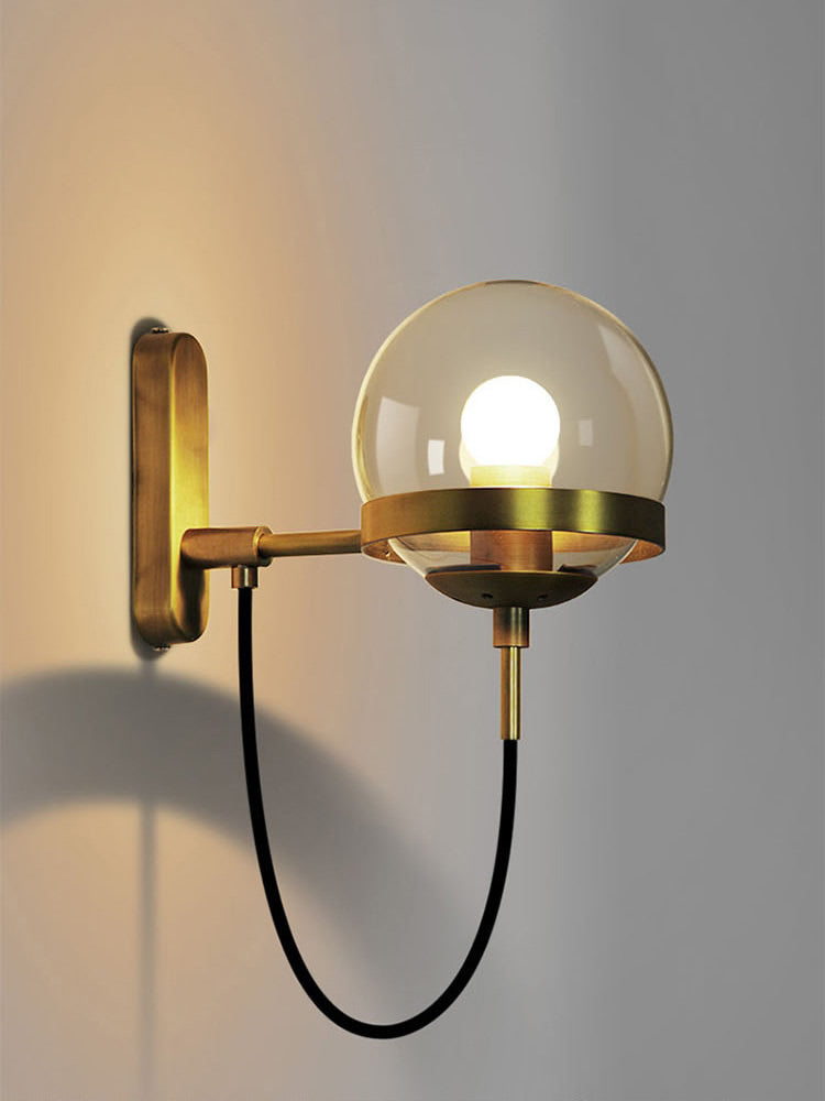 Globe Aura Brass Wall Light