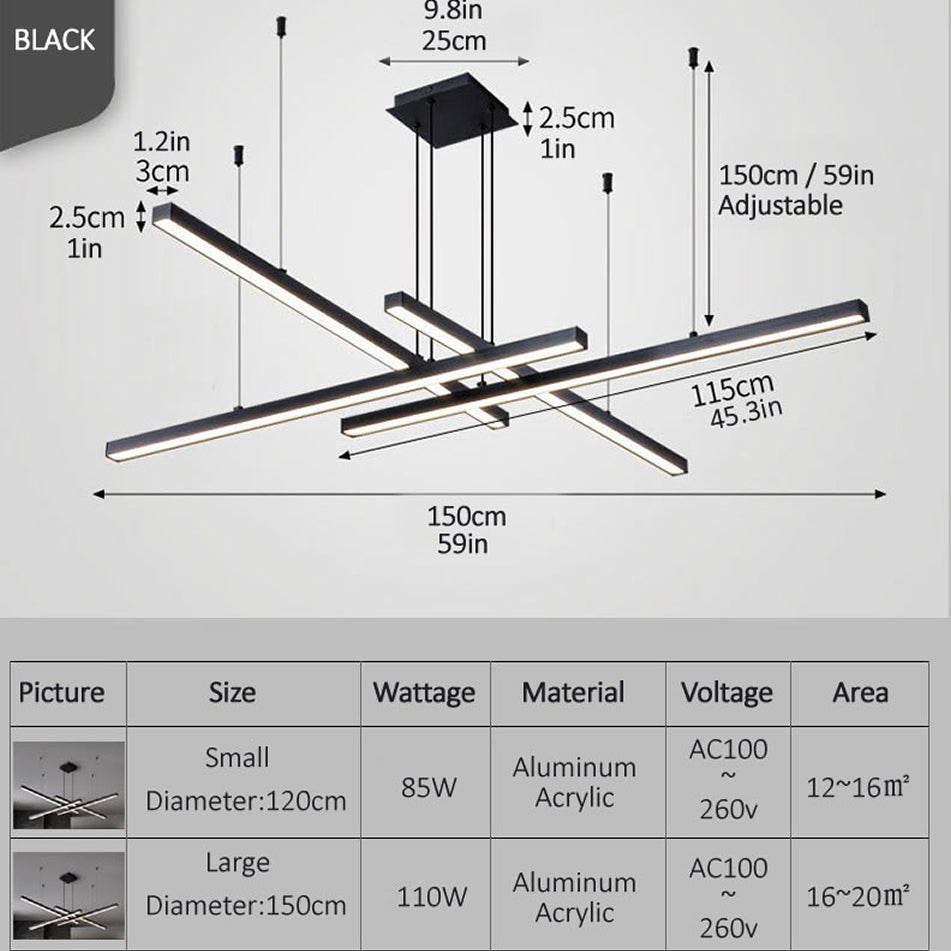 Cross Linear Chandelier