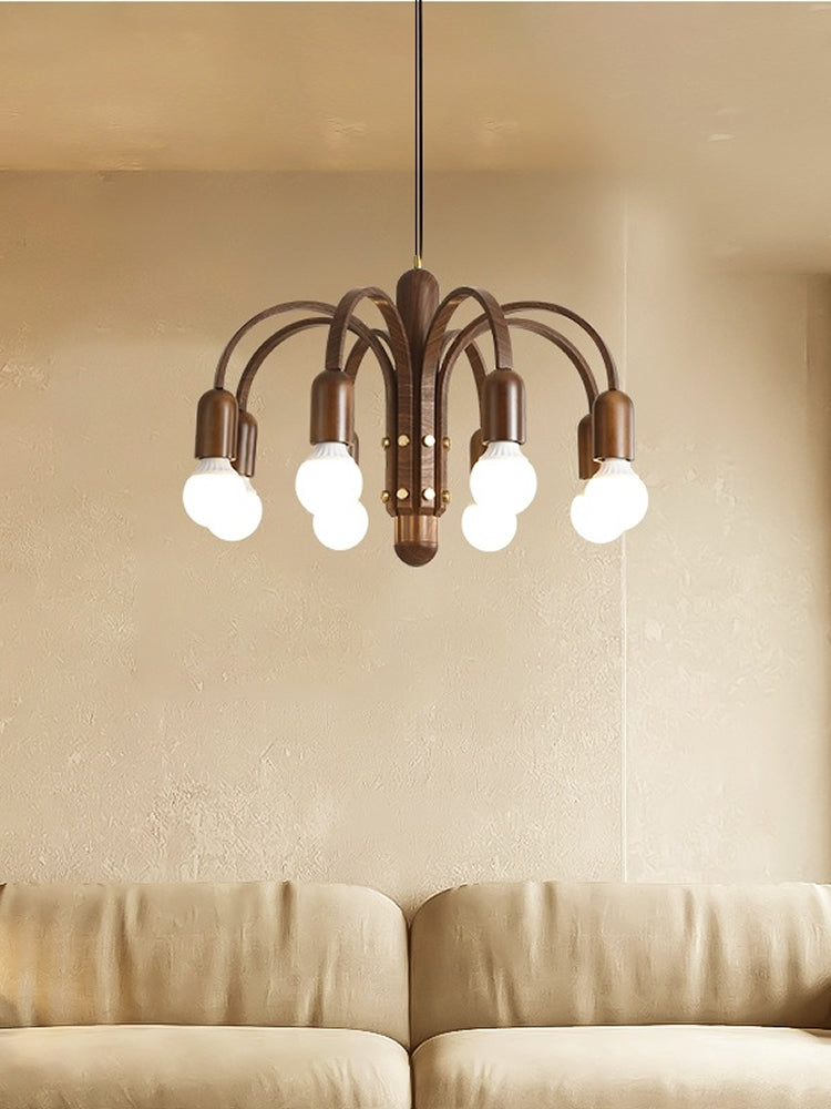 Wooden Arc Chandelier