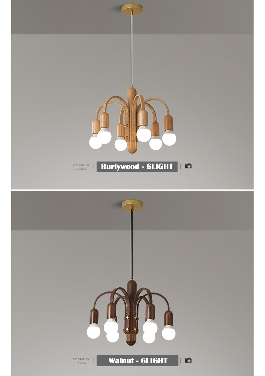 Wooden Arc Chandelier