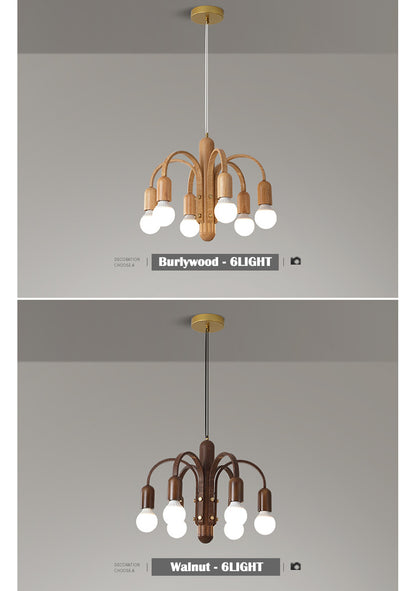 Wooden Arc Chandelier