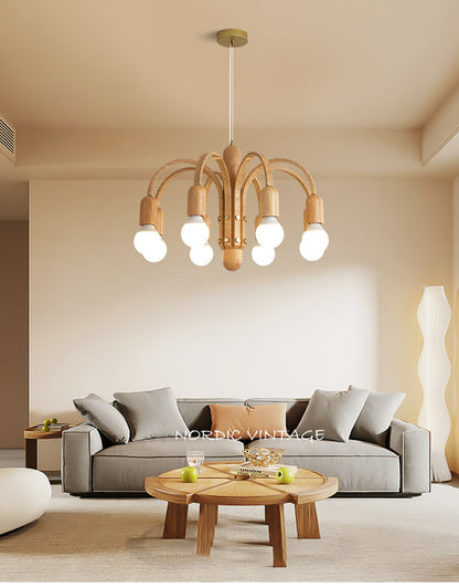 Wooden Arc Chandelier