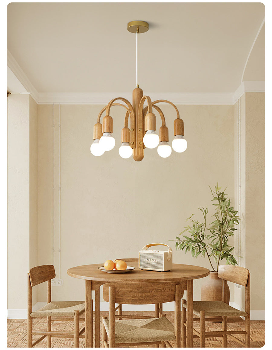 Wooden Arc Chandelier