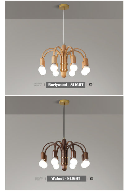 Wooden Arc Chandelier